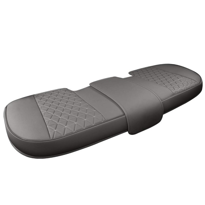 Black Panther Luxury PU Leather Rear Car Seat Cover Adjustable Length (49-55'') Back Bench Seat Protector Fits 90% Standard Two-seat Rear Row, for Seat Bottom Only, Triangle Quilted Design, Gray - Image 1